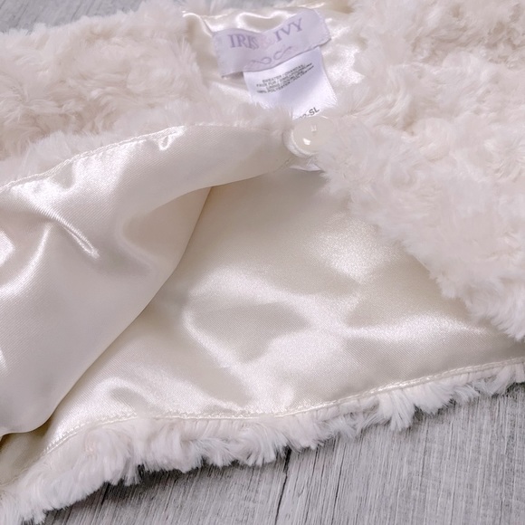 Like New White Plush Faux Fur Baby Shrug - Picture 2 of 4